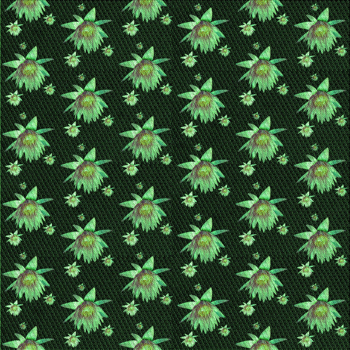 Round Machine Washable Transitional Black Rug, wshpat1317grn