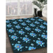 Machine Washable Transitional Blue Ivy Blue Rug in a Family Room, wshpat1317lblu