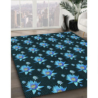 Patterned Blue Ivy Blue Rug, pat1317lblu