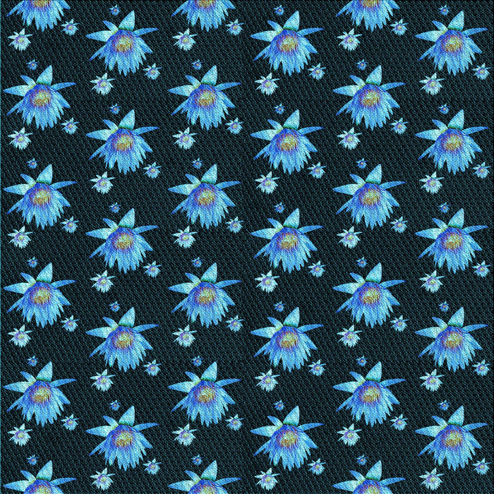 Round Patterned Blue Ivy Blue Rug, pat1317lblu