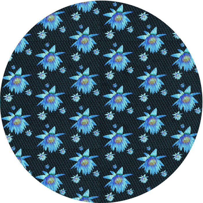 Square Patterned Blue Ivy Blue Rug, pat1317lblu