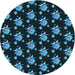 Square Patterned Blue Ivy Blue Rug, pat1317lblu