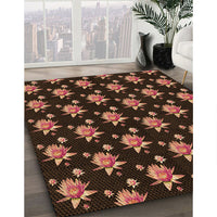 Patterned Black Brown Rug, pat1317org