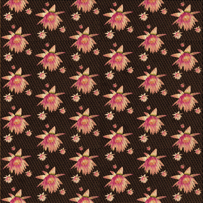 Round Patterned Black Brown Rug, pat1317org