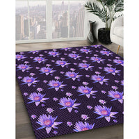 Patterned Deep Purple Rug, pat1317pur