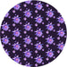 Square Machine Washable Transitional Deep Purple Rug in a Living Room, wshpat1317pur