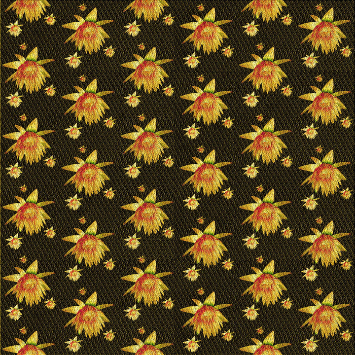 Round Patterned Black Brown Rug, pat1317yw