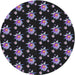 Sideview of Patterned Black Novelty Rug, pat1317