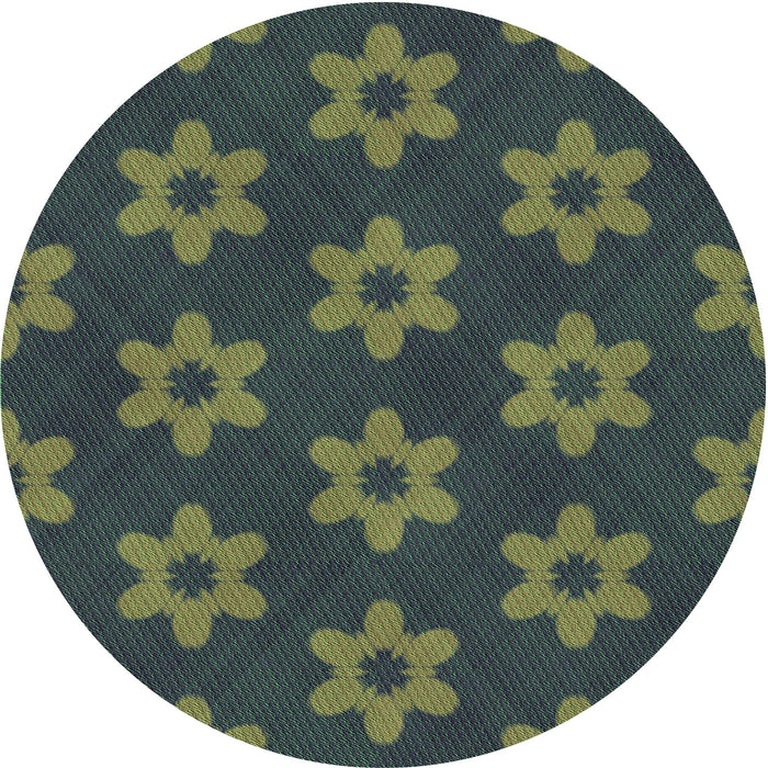 Square Patterned Olive Green Rug, pat1318grn
