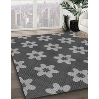 Patterned Gunmetal Gray Rug, pat1318gry