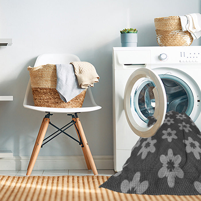 Machine Washable Transitional Gunmetal Gray Rug in a Washing Machine, wshpat1318gry