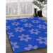 Patterned Blue Rug in Family Room, pat1318lblu