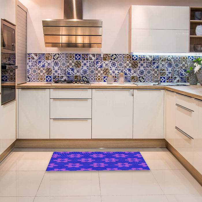 Patterned Purple Rug in a Kitchen, pat1318pur