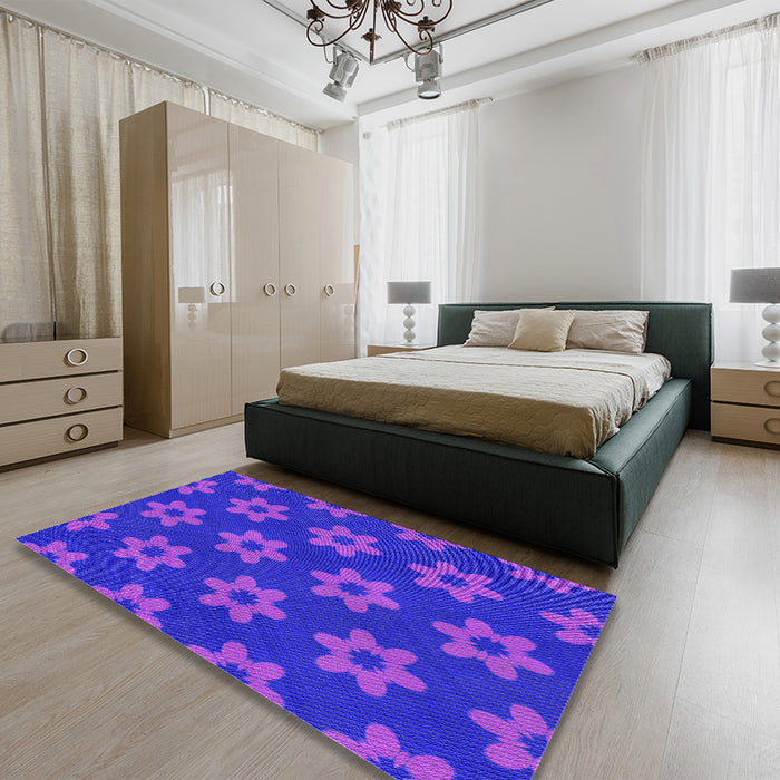 Patterned Purple Rug in a Bedroom, pat1318pur
