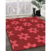 Patterned Red Rug, pat1318rd