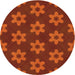 Square Machine Washable Transitional Orange Red Orange Rug in a Living Room, wshpat1318yw