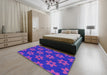 Patterned Purple Novelty Rug in a Bedroom, pat1318