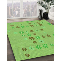 Patterned Emerald Green Rug, pat1319grn