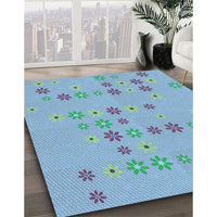 Patterned Iceberg Blue Rug, pat1319lblu