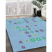 Patterned Iceberg Blue Rug in Family Room, pat1319lblu