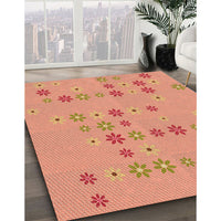 Patterned Bright Orange Rug, pat1319org