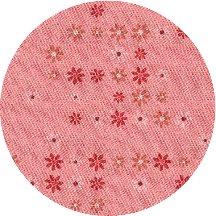 Square Patterned Light Coral Pink Rug, pat1319rd