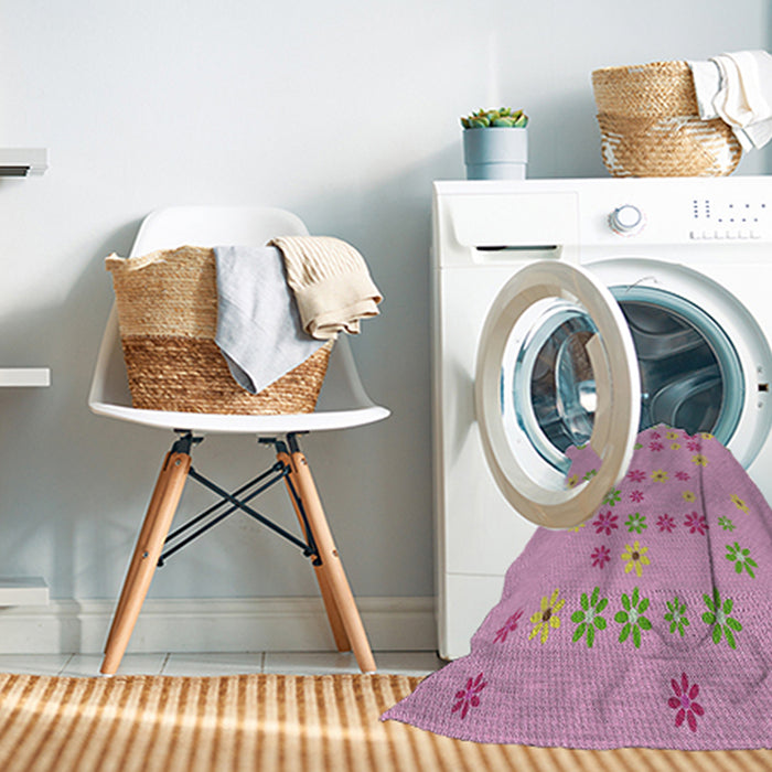 Machine Washable Transitional Pink Rug in a Washing Machine, wshpat1319