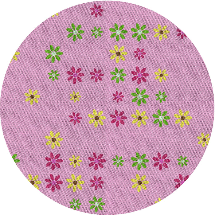 Square Machine Washable Transitional Pink Rug, wshpat1319