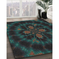 Patterned Black Novelty Rug, pat131