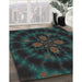 Patterned Black Novelty Rug in Family Room, pat131