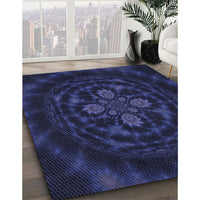 Patterned Night Blue Rug, pat132blu