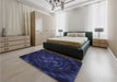 Patterned Night Blue Rug in a Bedroom, pat132blu