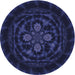 Square Patterned Night Blue Rug, pat132blu