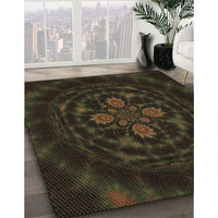 Patterned Dark Brown Rug, pat132brn