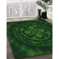 Patterned Green Rug, pat132grn