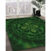 Patterned Green Rug in Family Room, pat132grn