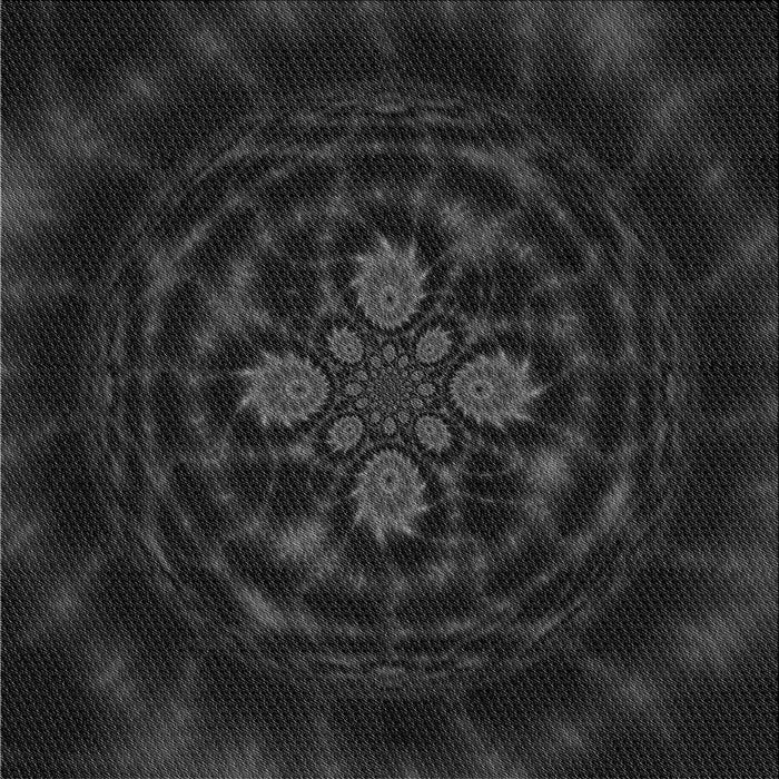 Round Patterned Midnight Gray Rug, pat132gry