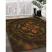 Patterned Dark Bronze Brown Rug in Family Room, pat132org