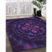 Patterned Deep Purple Rug in Family Room, pat132pur