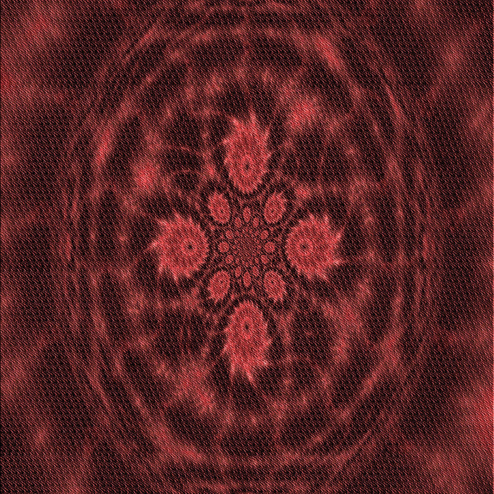 Patterned Tomato Red Rug, pat132rd