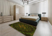 Patterned Midnight Gray Rug in a Bedroom, pat132yw