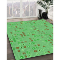 Patterned Neon Green Rug, pat1320grn