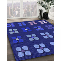 Patterned Earth Blue Rug, pat1321blu