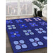 Machine Washable Transitional Earth Blue Rug in a Family Room, wshpat1321blu