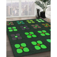 Patterned Midnight Gray Rug, pat1321grn