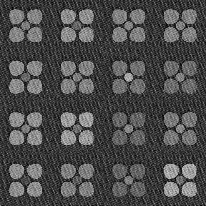 Round Patterned Charcoal Black Rug, pat1321gry