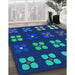 Machine Washable Transitional Blue Ivy Blue Rug in a Family Room, wshpat1321lblu