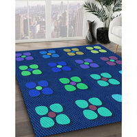 Patterned Blue Ivy Blue Rug, pat1321lblu