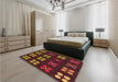 Patterned Light Brown Rug in a Bedroom, pat1321org