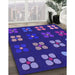 Machine Washable Transitional MediumBlue Rug in a Family Room, wshpat1321pur